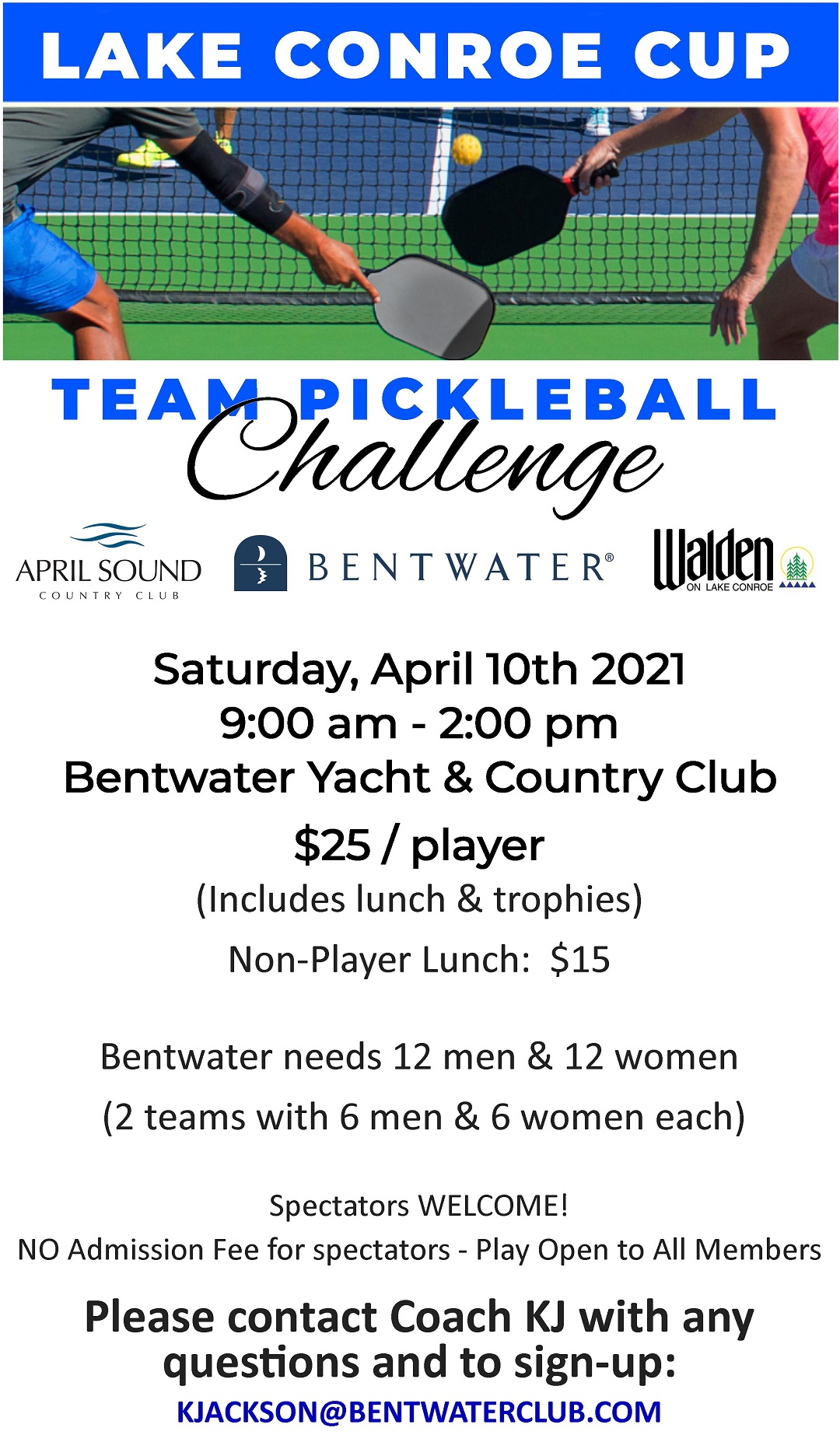 Bentwater Yacht & Country Club Calendar Event Lake Conroe Cup Team