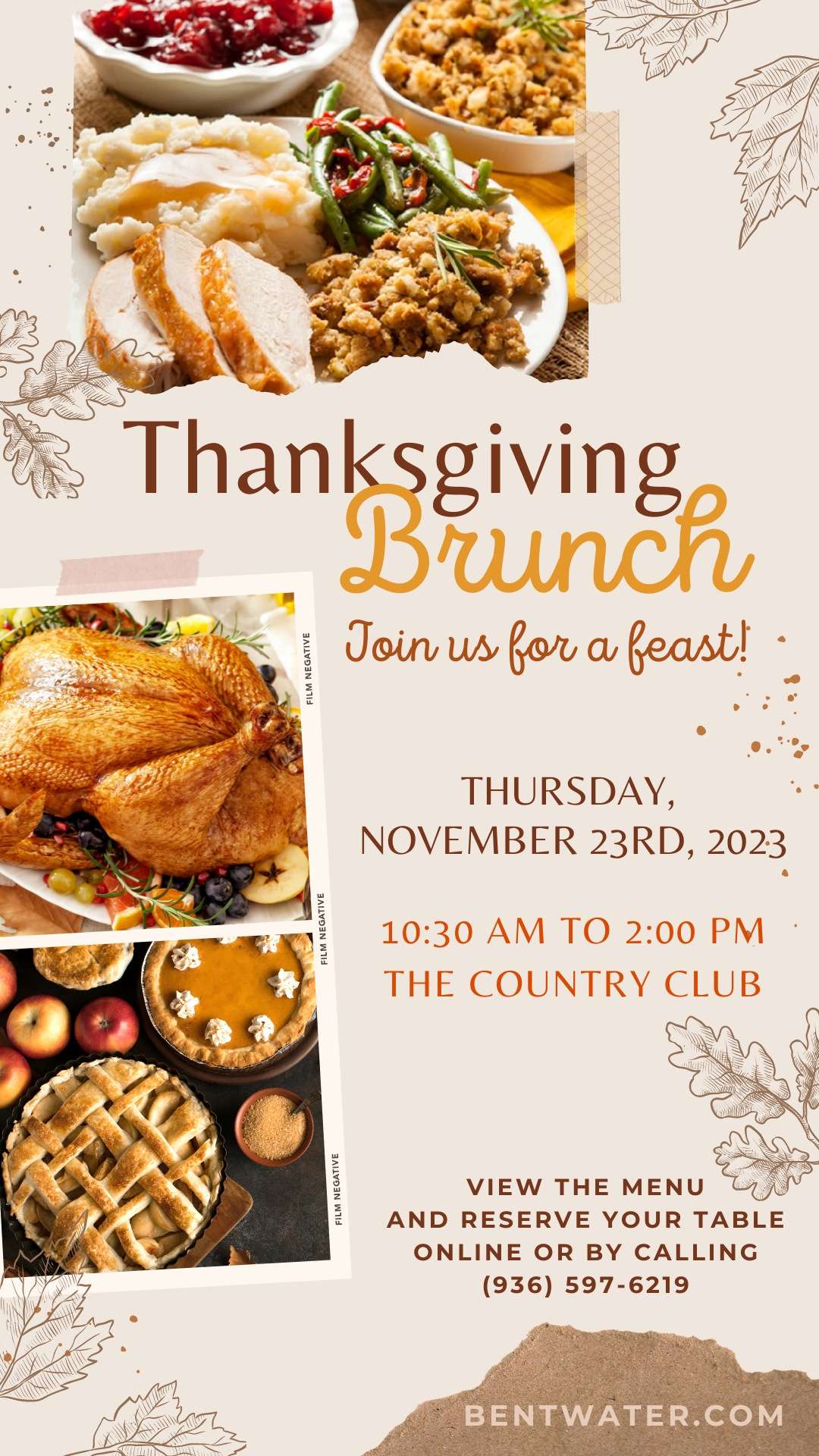 Bentwater Yacht & Country Club - Calendar Event - Thanksgiving Brunch