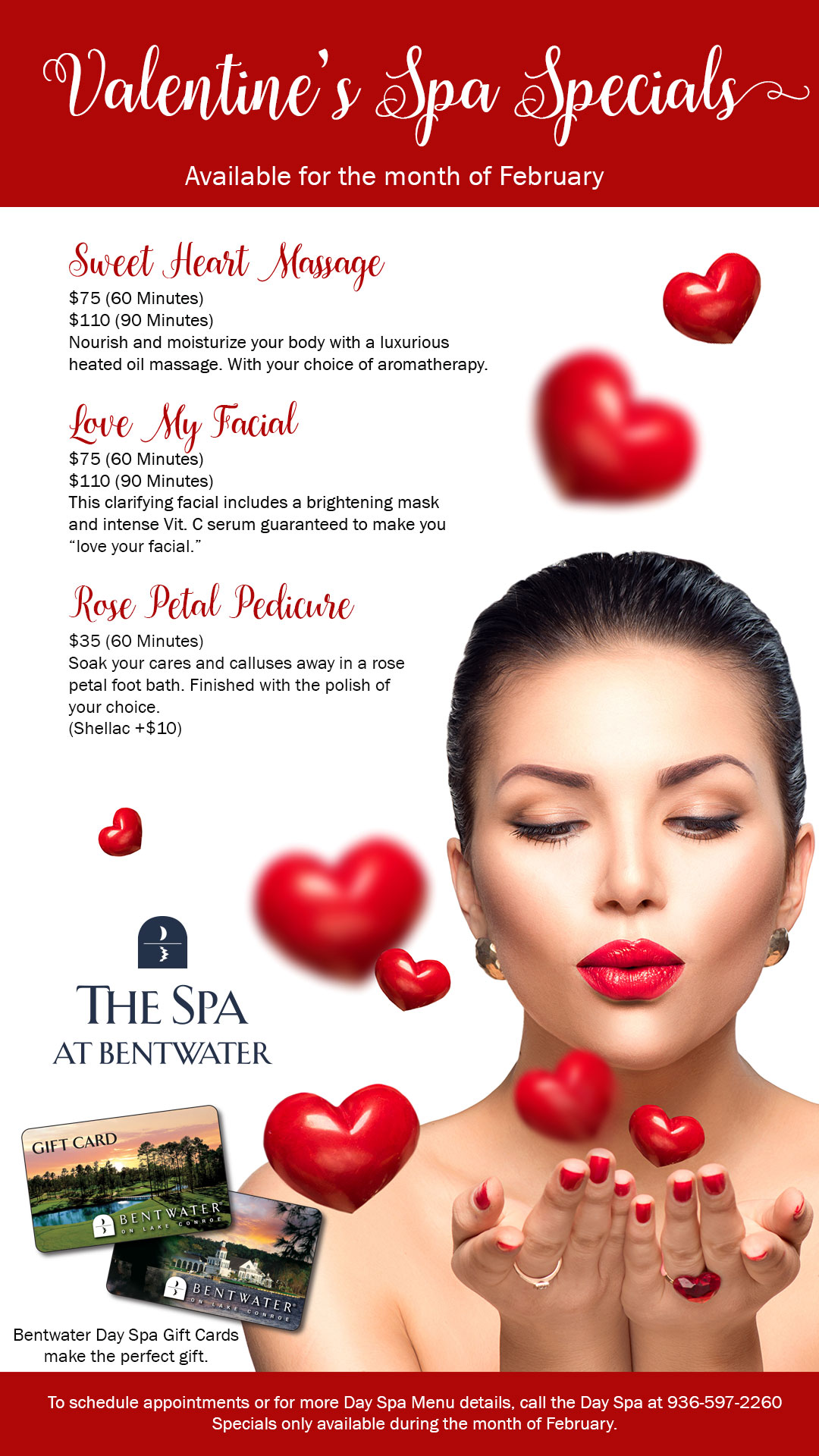 Bentwater Yacht & Country Club Calendar Event Valentine's Spa Special